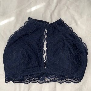 Gilly Hicks Navy Blue Halter Bralette from Hollister